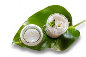 Skin cream and beauty flower