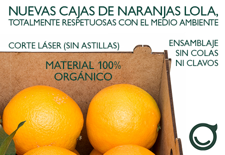 Cajas ecológicas de madera de Naranjas Lola