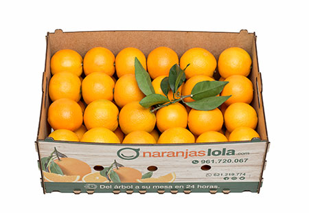 Cajas ecológicas de madera de Naranjas Lola